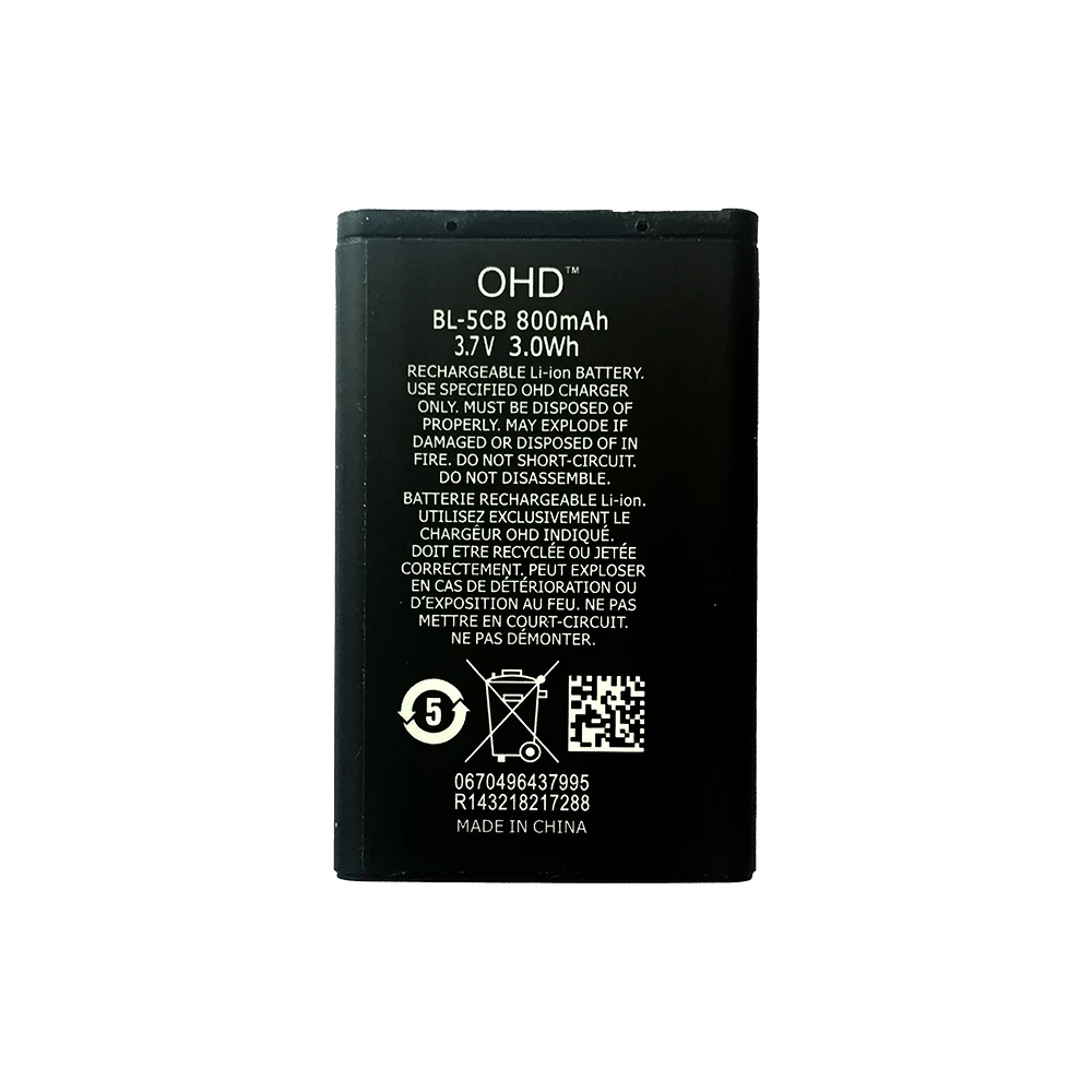 OHD BL-5CB BL 5CB BL5CB литий-ионная перезаряжаемая сотовый телефон Батарея для Nokia 1800 E60 3600