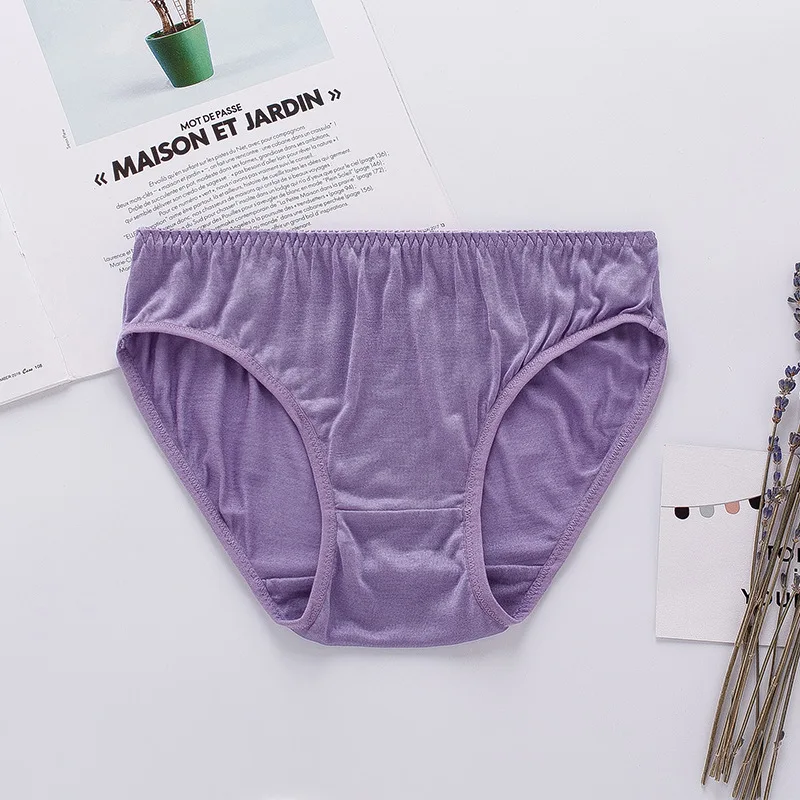Женские однотонные трусы-плавки из 100% натурального шелка 7 цветов | Женская