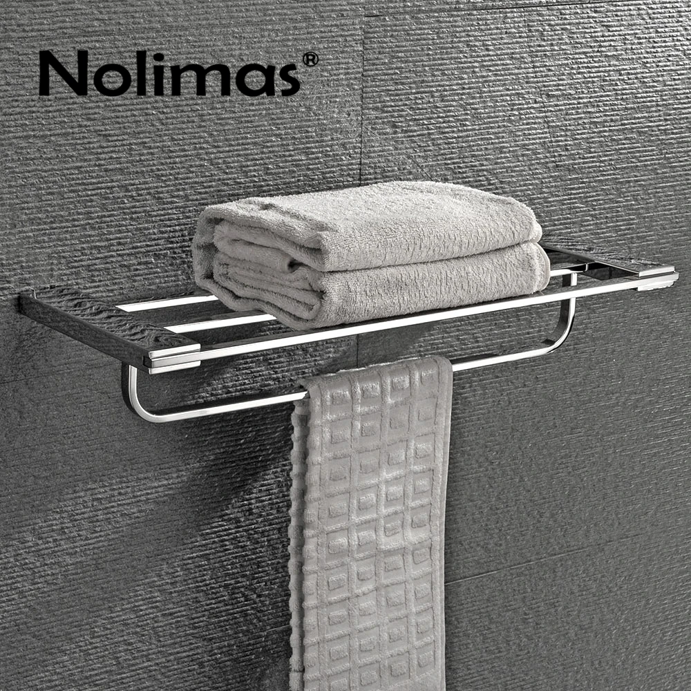 

Mirror Polished SUS 304 Stainless Steel 60cm Brief Bathroom Towel Racks With Towel Bar and Fixed Bathroom Towel Holder