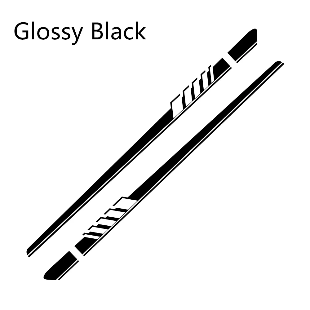Glossy Black Автомобильные боковые наклейки на юбку, авто длинные полосы, виниловые Стильные наклейки для Audi A3 8P 8V A4 B6 B8 B7 A6 C5 C6 C7 Q5 Q7 TT, автомобильные аксессуары - Название цвета: Glossy Black