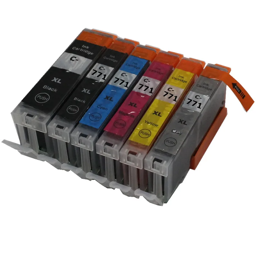 Картридж для принтера canon PIXMA MG7770 совместимый с 6 чернилами 770 771 Φ PGBK|ink cartridge cost|ink