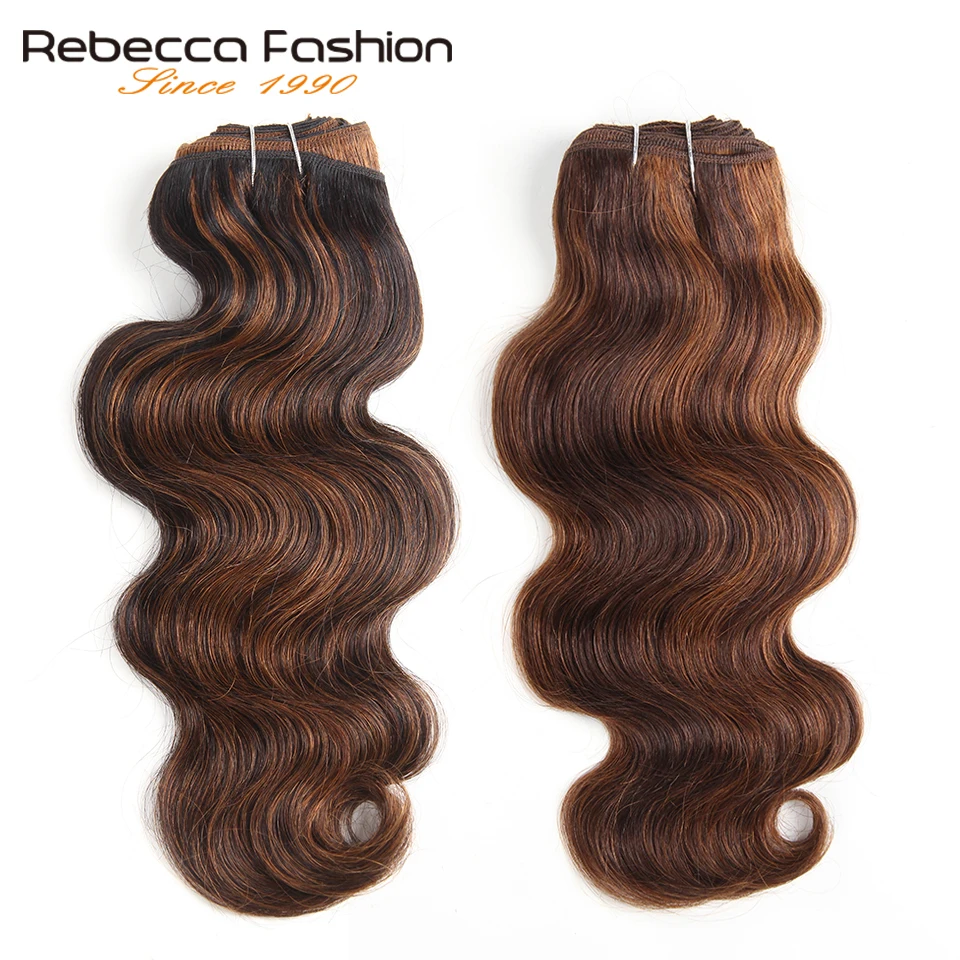 Rebecca бразильские натуральные волнистые волосы 1 пучок цветных # F1B/30 F4/30 Remy