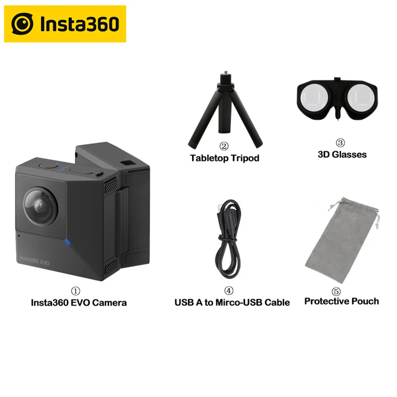 Insta360 EVO 3D Очки виртуальной реальности VR Камера 5 7 K видео складной панорамный для