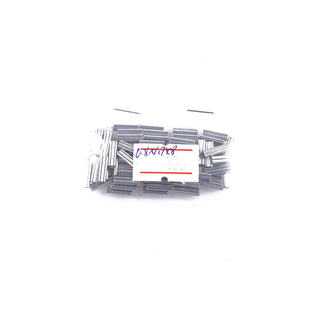 0.8x1.7x8mm 100 шт двойные овальные медные трубы из нержавеющей стали, рыболовные лески, обжимные рукава, трубные соединители, рыболовные проволочные трубки, рыболовные снасти - Цвет: 0.8x1.7x8mm