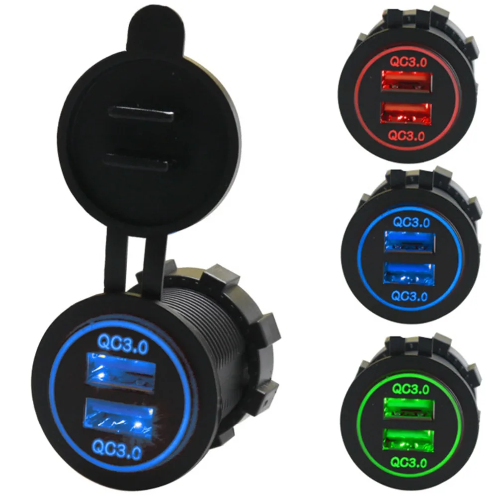 SOONHUA Dual QC 3,0 USB умное автомобильное зарядное устройство Универсальное зарядное устройство для быстрой зарядки s для мобильного телефона планшета с защитой от температуры
