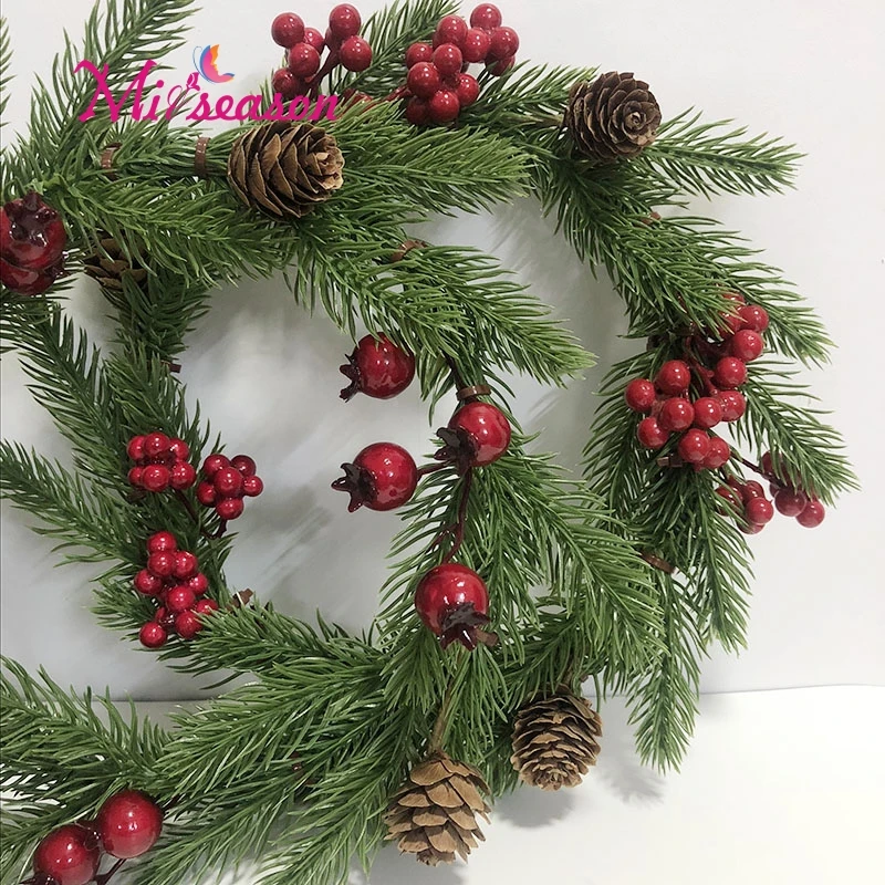 Рождественский домашний венок из зеленой сосны 26 см маленькая пластиковая