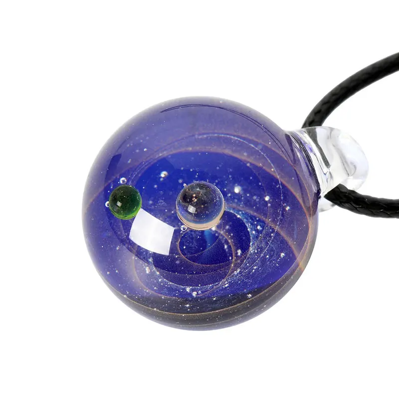 Ожерелье из натурального стекла с подвеской ювелирные изделия Вселенная