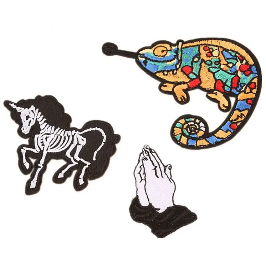 Хамелеон лошадь рука Gestur вышитые тканевые нашивки глажка на одежде швейная