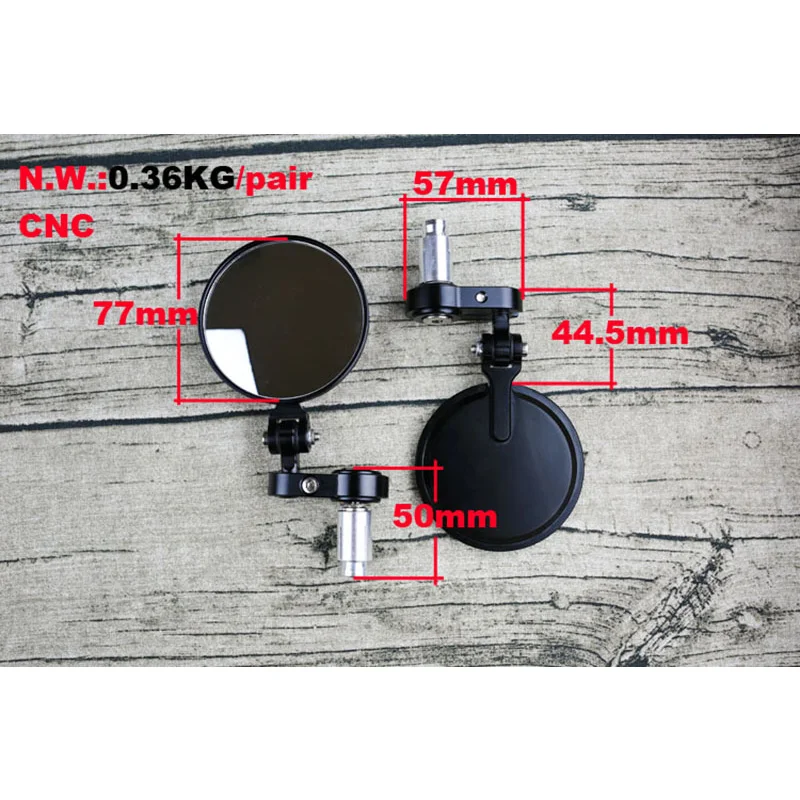 1 Pair Mirror Motorcycle Aluminum Bar End Side Rearview Mirror Universal Motorbike Bike Handlebar Rear View Mirrors