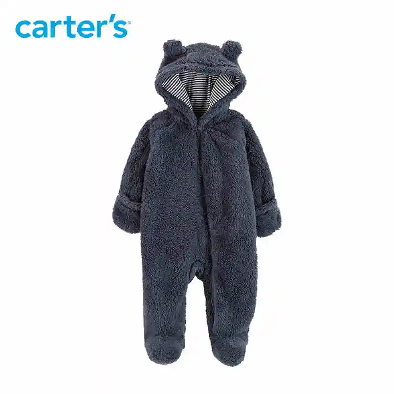 Carters на осень зиму Комбинезоны для маленьких мальчиков толстые теплые длинные