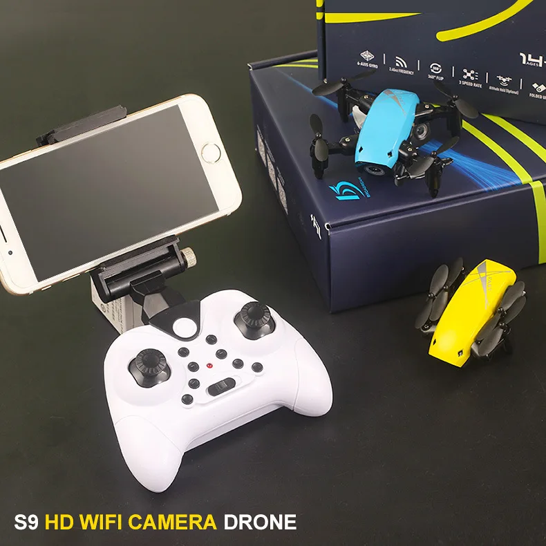 Мини Квадрокоптер S9 S9HW Карманный с HD камерой и режимом без