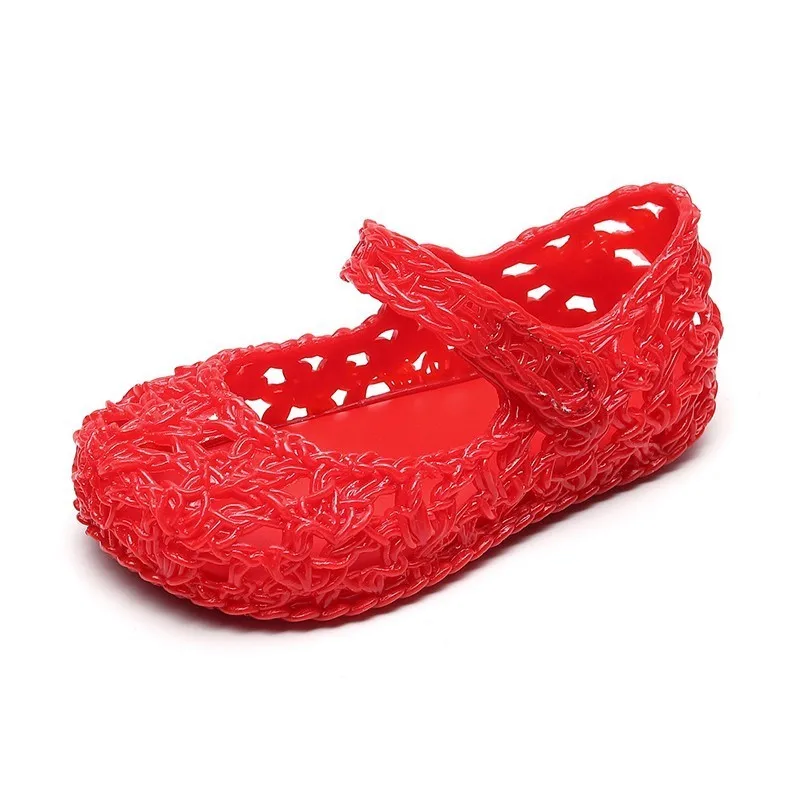 Mini Melissa/Новинка года; прозрачные сандалии для девочек; детская обувь с изображением Микки-Палм; римские детские сандалии; сандалии для девочек Melissa; дышащие; 13-18 см - Цвет: Red