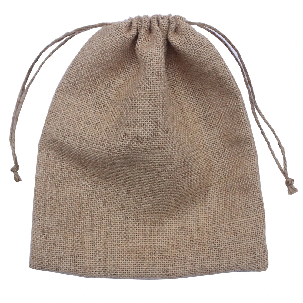 

(10pcs/lot) large 25x30cm/10x12 inch 100% natural jute drawstring gift package pretty jute bag pouches one line customize & logo