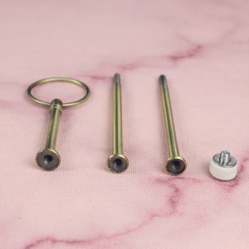 

3 Tier Round Shape Metal Cake Handle Without Plate Stand Dessert Fruit Rack Handle Fitting Party Cookie Cake Decor