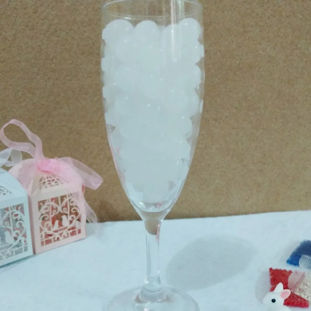 Жемчужно белые шарики для воды 500 шт украшения бутылки желаний стола гидрогель