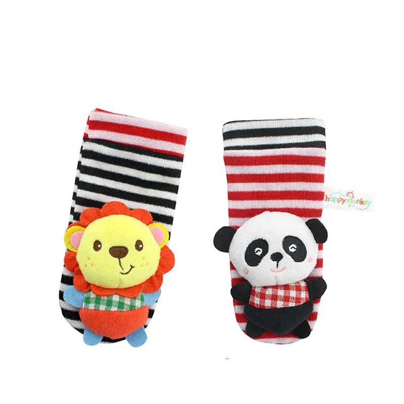 sock 1 Пара детских погремушек из 2 предметов, детская погремушка, повязка на запястье в виде животного, мягкие милые носки, развивающие игрушки для детей 0-12 месяцев - Цвет: sock 1