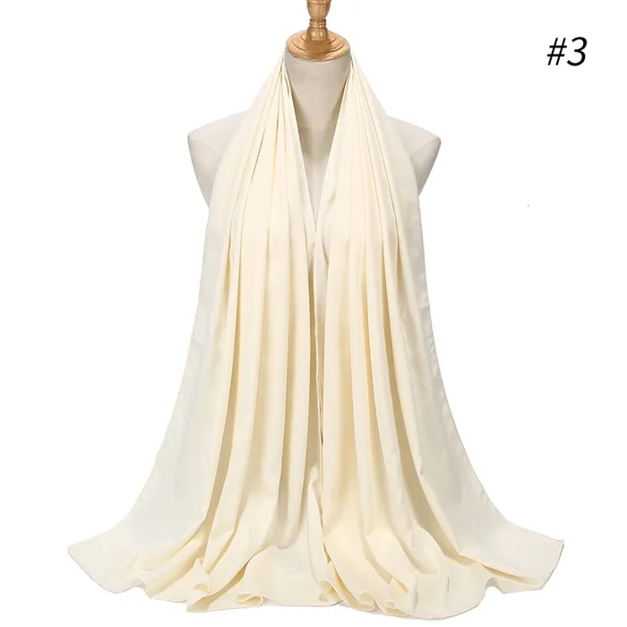color 3 beige 10 шт. длинные шарфы для женщин для Роскошные Большой Атласный шелковый шарф шаль демисезонный шаль дамы Solider цвета пляжная крышка - Цвет: color 3 beige