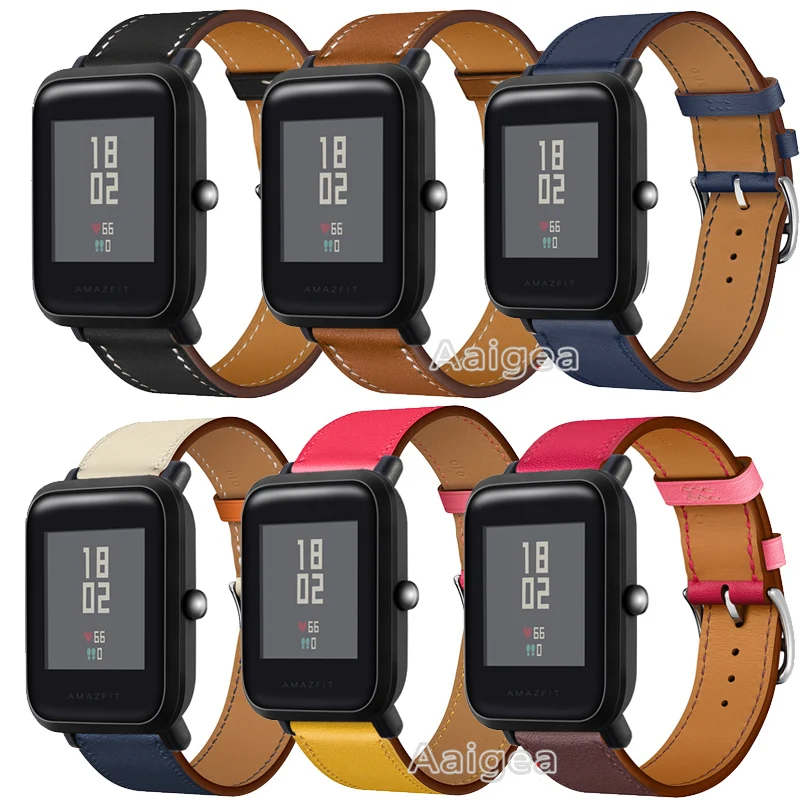 20 мм модные часы из натуральной кожи ремешок для Xiaomi Huami Amazfit Bip BIT PACE Lite Молодежный сменный ремешок на запястье