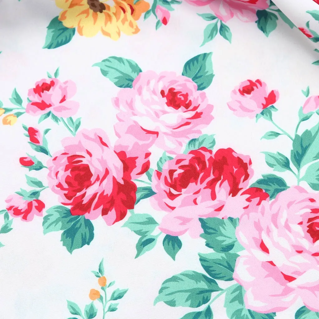 Детское танцевальное платье принцессы с расклешенными рукавами и цветочным