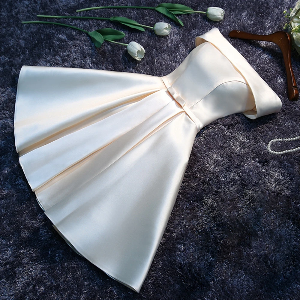 ANGELSBRIDEP Простые короткие платья подружки невесты красные А-образные вечерние платья женские свадебные вечерние платья
