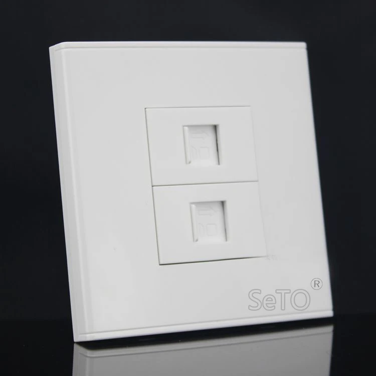 SeTo 86 Тип Двойной Gigabit Ethernet RJ45 Cat6 Сетевой Lan розетка настенная пластина Keystone