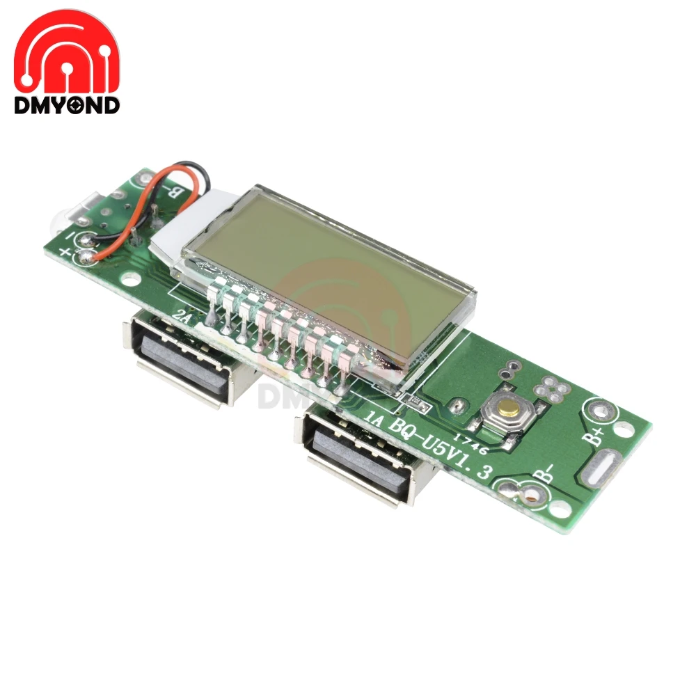 Двойной Два Dual USB мобильного Мощность банк Зарядное устройство модуль цифровой ЖК-дисплей Дисплей 18650 Литий Батарея зарядная плата для телефона 5V 1A 2A