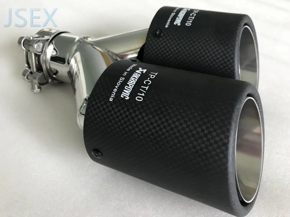 Углеродное волокно Стайлинг AKRAPOVIC нержавеющая сталь Универсальный двойной автомобильный глушитель выхлопной трубы автомобильные аксессуары модификация