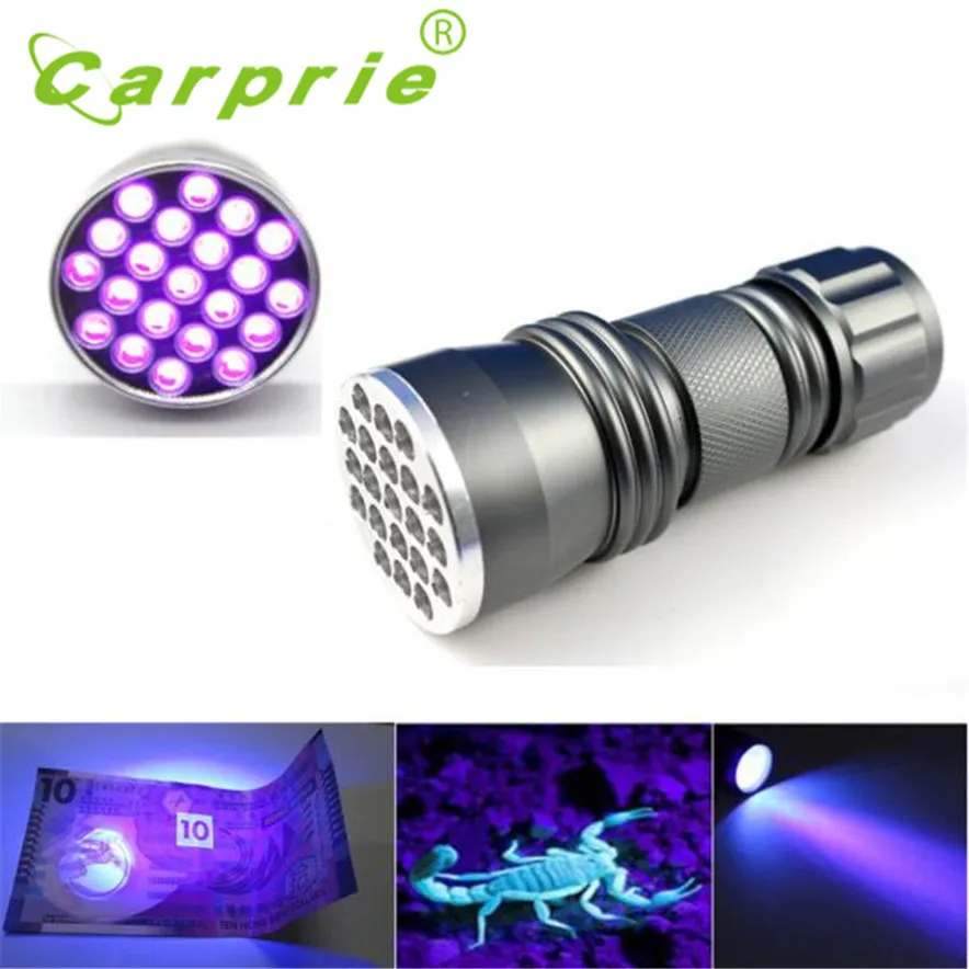 Carprie UV Ультрафиолетовый 21 светодиодный фонарик Blacklight алюминиевый фонарь лампа