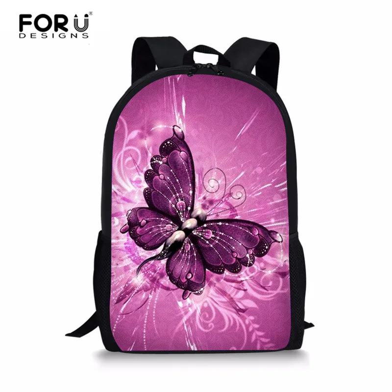 FORUDESIGNS/3 шт./компл. школьная комплект с сумкой для девочек рюкзак пользовательские бабочка школьные сумки для подростков мальчиков студентов школьная сумка Back Mochila - Цвет: L5145C