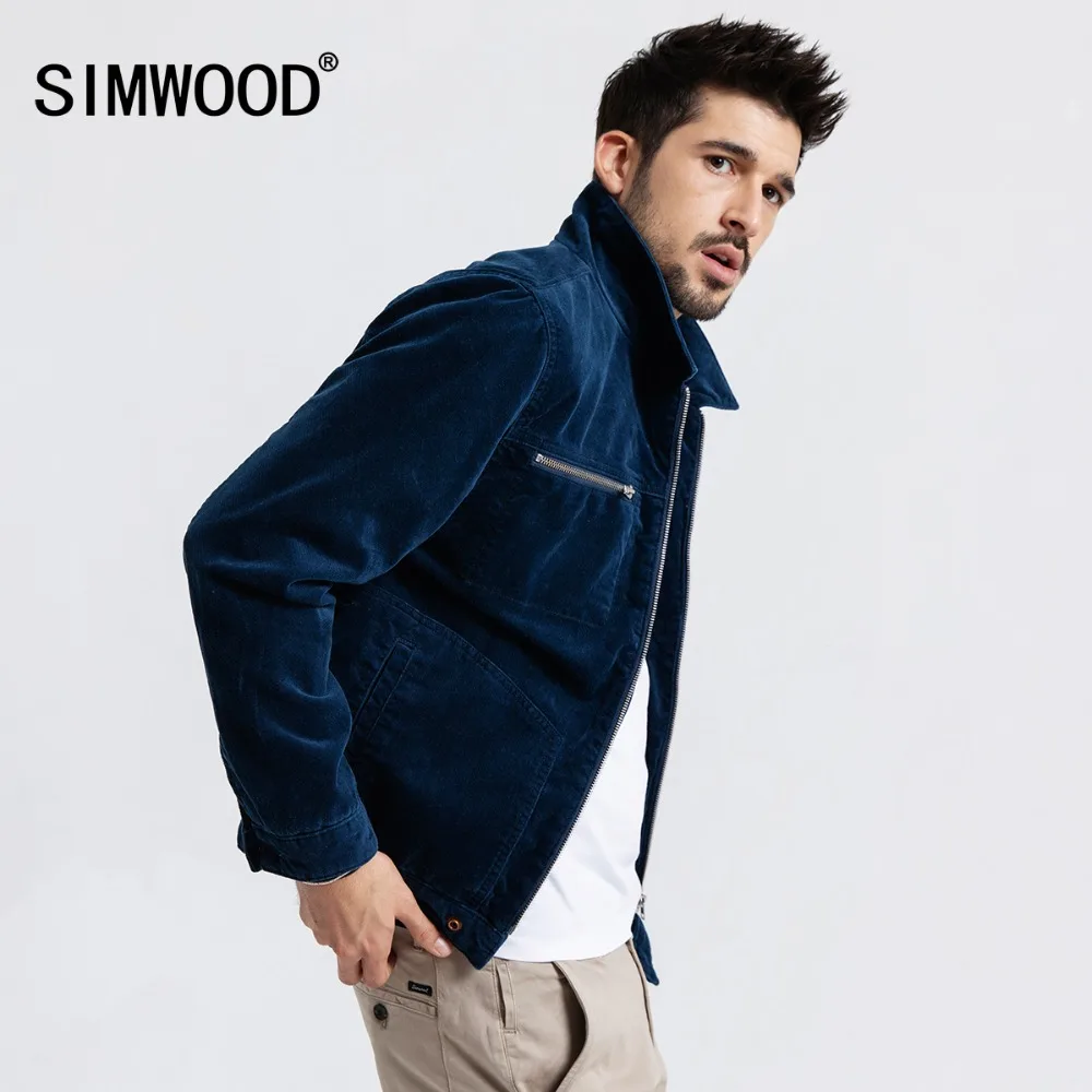 SIMWOOD, новинка, куртка для мужчин, Весенняя мода, повседневные пальто, куртка-бомбер, приталенная куртка размера плюс, верхняя одежда, брендовая одежда 180615