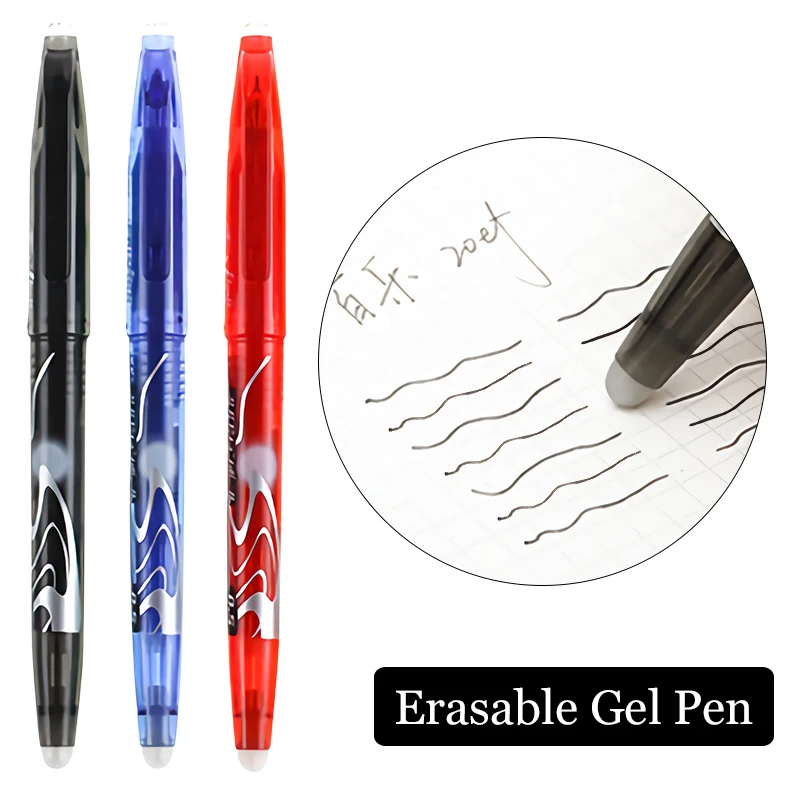 

3pcs/lot Pilot FriXion Erasable Pens 0.5 mm Black Blue Red Pen School Gel Pen Metal Tip Soft Grip Japanese Stationery LFB-20EF