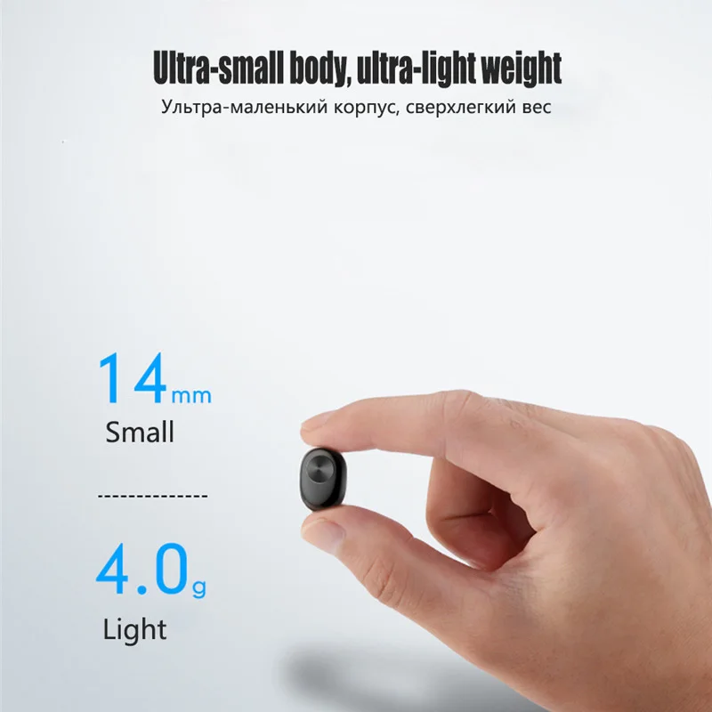 Mini Wireless Bluetooth Earphone 700mAh Portable Charging Storage Box Invisible Earplug Unilateral Earpiece Headset | Электроника