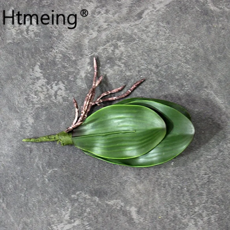 17cm orchid leaf Искусственные орхидеи, цветы, настоящее прикосновение, латексные ветки, стебли, для помещений, декоративные орхидеи, растение, расположение цветов для украшения - Цвет: 17cm orchid leaf