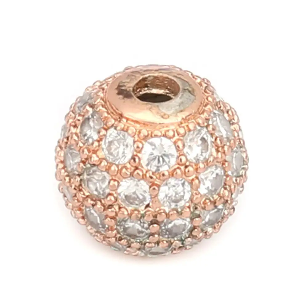 DoreenBeads цинковый сплав Круглые бусины из розового золота прозрачные стразы