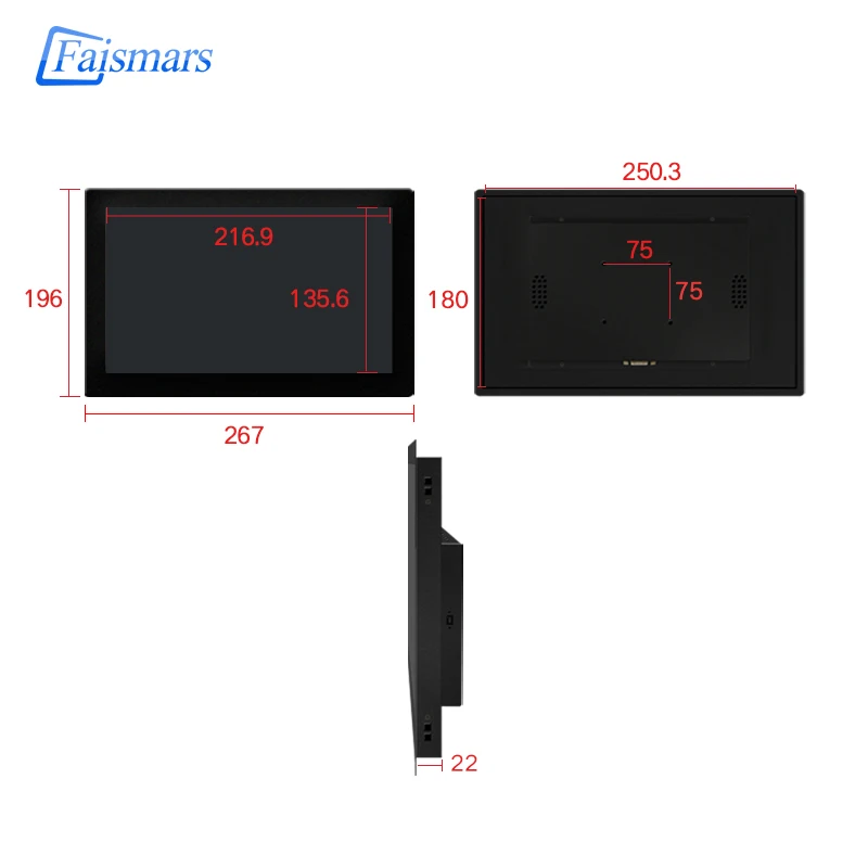 Сенсорный экран 10 1 дюйма 1080х800 IPS широкоформатных экранов с креплением на