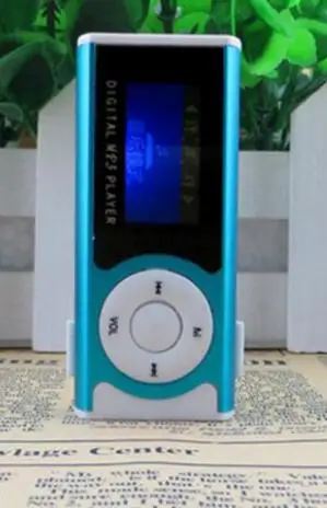 Синий USB мини MP3-плеер с зажимом, ЖК-экран, поддержка 16 ГБ, Micro SD, TF карта, с наушниками и usb-кабелем, портативный MP3 музыкальный дизайн, спортивный - Цвет: Синий