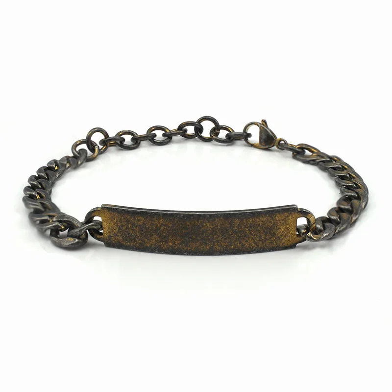 Женский браслет из звеньев нержавеющей стали черный браслет-цепочка в стиле