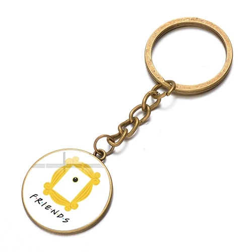 Style 21 SONGDA Friends TV Show Keychain Classic Scene Central Perk Logo Glass Gem Key Ring Bag Charm Key Chain for Good Friends Trinkets - Цвет: Style 21