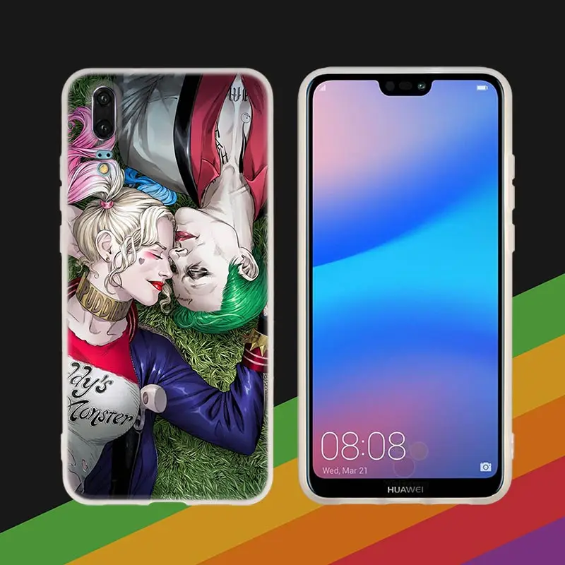 flower Marble Харли Квинн Джокер Отряд Самоубийц Мягкий силиконовый чехол для телефона для huawei P30 P20 P30Pro P10 P9 P8 Lite P samrt Plus чехол - Цвет: flower Marble