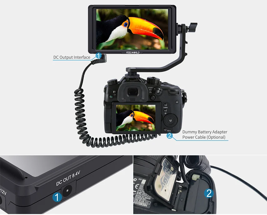 FEELWORLD F5 5 дюймов для однообъективной цифровой зеркальной фотокамеры камера монитор небольшой HD фокус видео Assist полевой монитор lcd ips Full HD 1920x1080 4 K HDMI вход выход