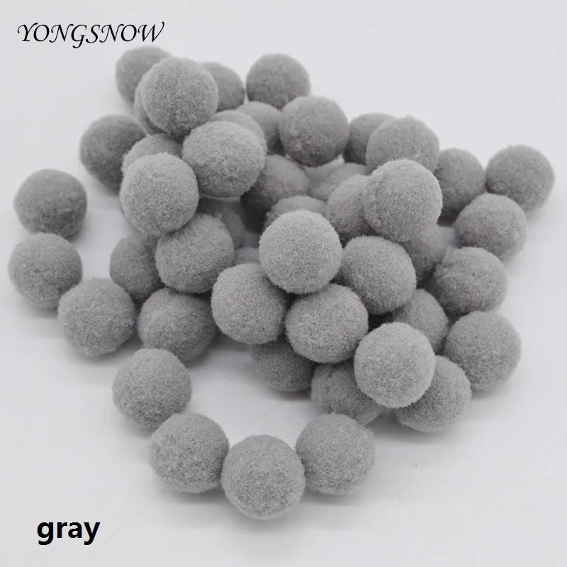 gray 100 шт./лот многоцветный пушистый помпон, плюшевые меховые шарики, домашний декоративный цветок, самодельные изделия, помпоны, игрушки, аксессуары - Цвет: gray