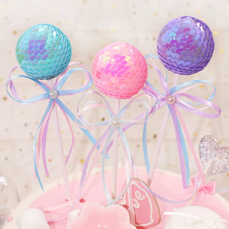 1 шт. Милая шелковая лента с бантом розовый Топпер для торта детей флаг кексов на