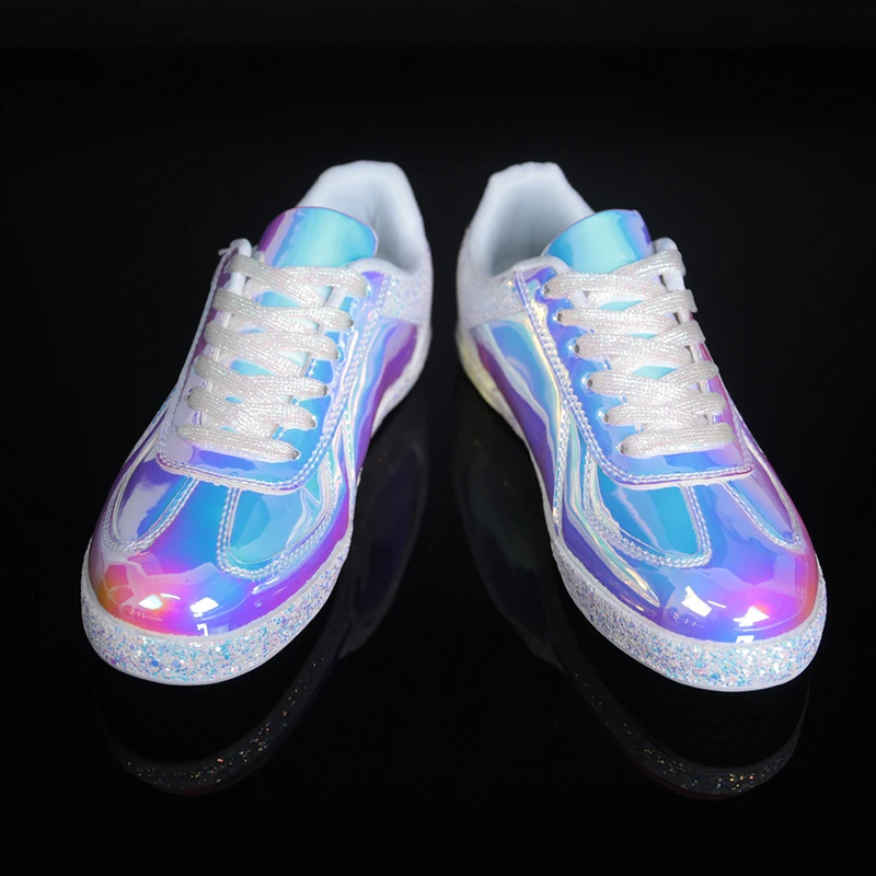 

WADNASO Fashion Sequined Women Flats Spring Lace Up Round Toe Flat Shoes Woman Low Top Casual Shoes Supperstar Sneakers TT002