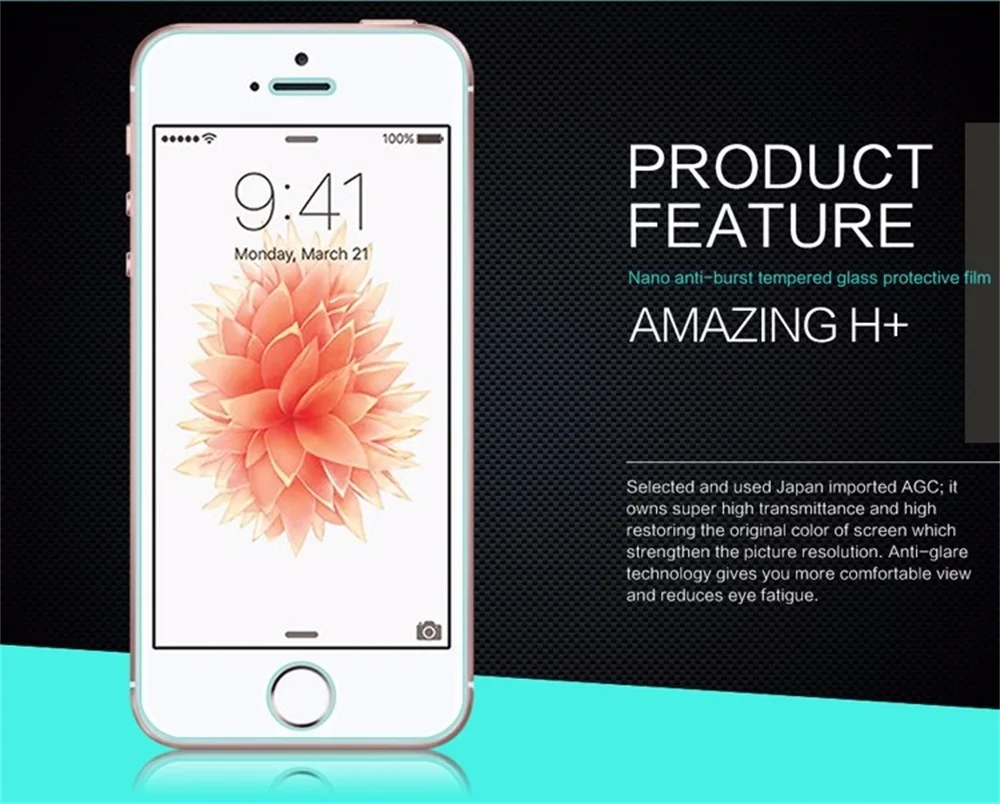 Для Apple iPhone 5 5S закаленное стекло Nillkin Amazing H+ анти-взрыв протектор экрана для iPhone 5S 5/iPhone SE
