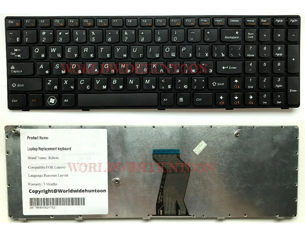 Reboto RU/Русская клавиатура для Lenovo Ideapad G570 G575 ноутбука RU макет 100% оригинал и