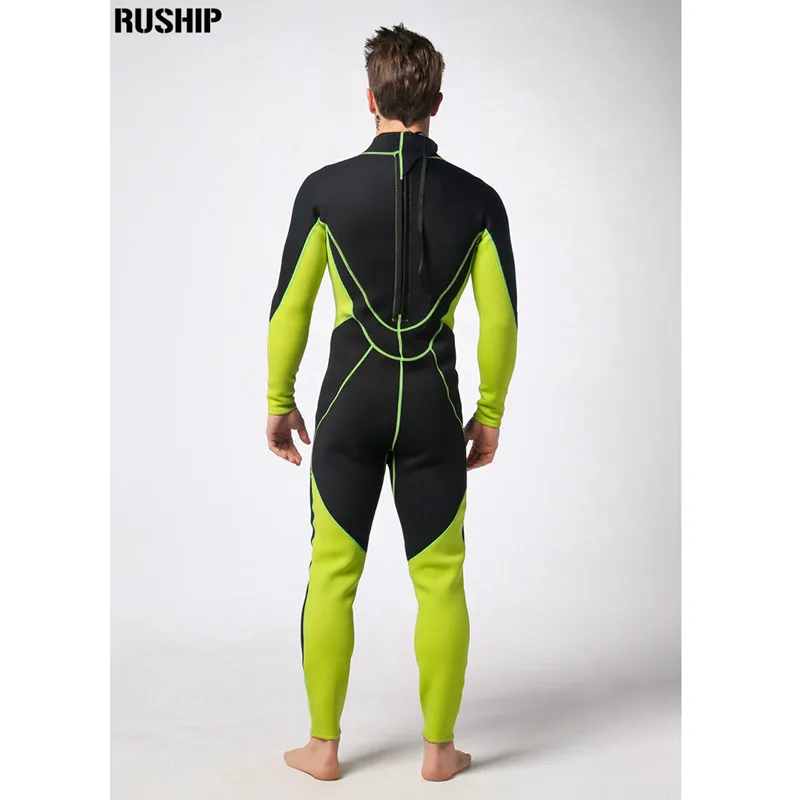 

Men 3mm Neoprene diving suits warm keeping patchwork Rash Guards swimwear long sleeve Spearfishing snorkeling one piece Nylon