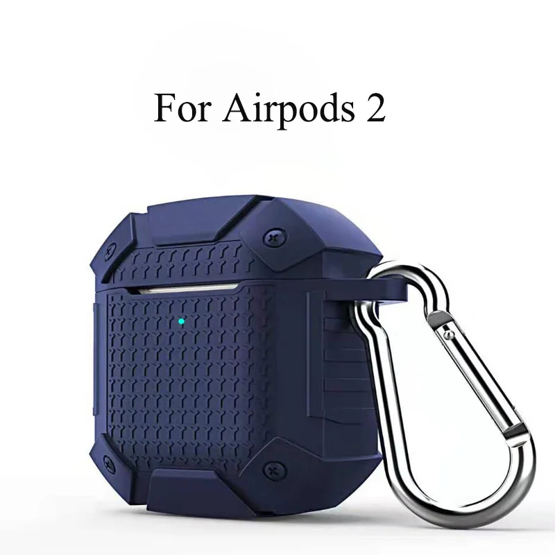 Сверхмощный защитный чехол для наушников для Airpods, противоударный, полная защита, Bluetooth, беспроводной чехол для наушников, для Airpods 2, чехол - Цвет: For Airpods 2 Blue