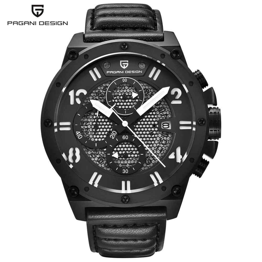 Black White Relogio Masculino, Pagani, люксовый бренд, аналоговые спортивные наручные часы, дисплей, дата, мужские кварцевые часы, деловые часы, мужские часы - Цвет: Black White