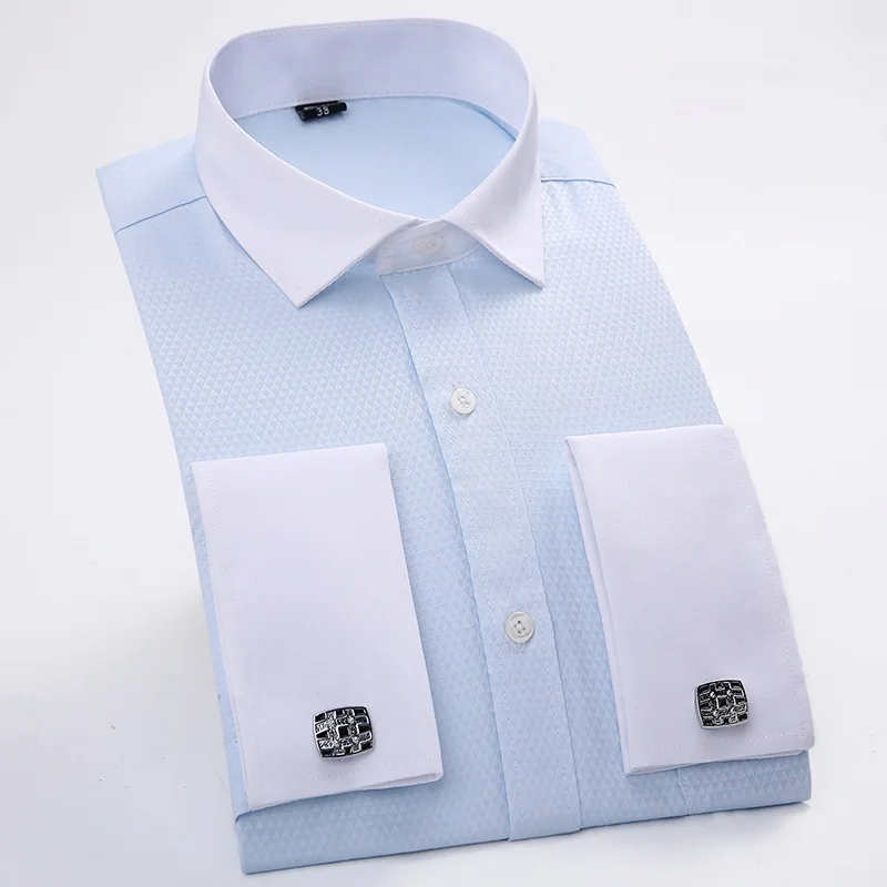 Брендовая мужская одежда рубашки для мужчин s Slim Fit Work Social рубашка однотонная
