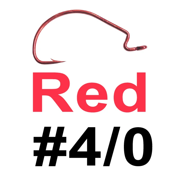 Red 4-0 Cassyaa 10 шт. рыболовные крючки из высокоуглеродистой стали свинцовая головка кривошипный крючок джиг большой кривошипный крючком Мягкая приманка рыболовные аксессуары KXY051 - Цвет: Red 4-0
